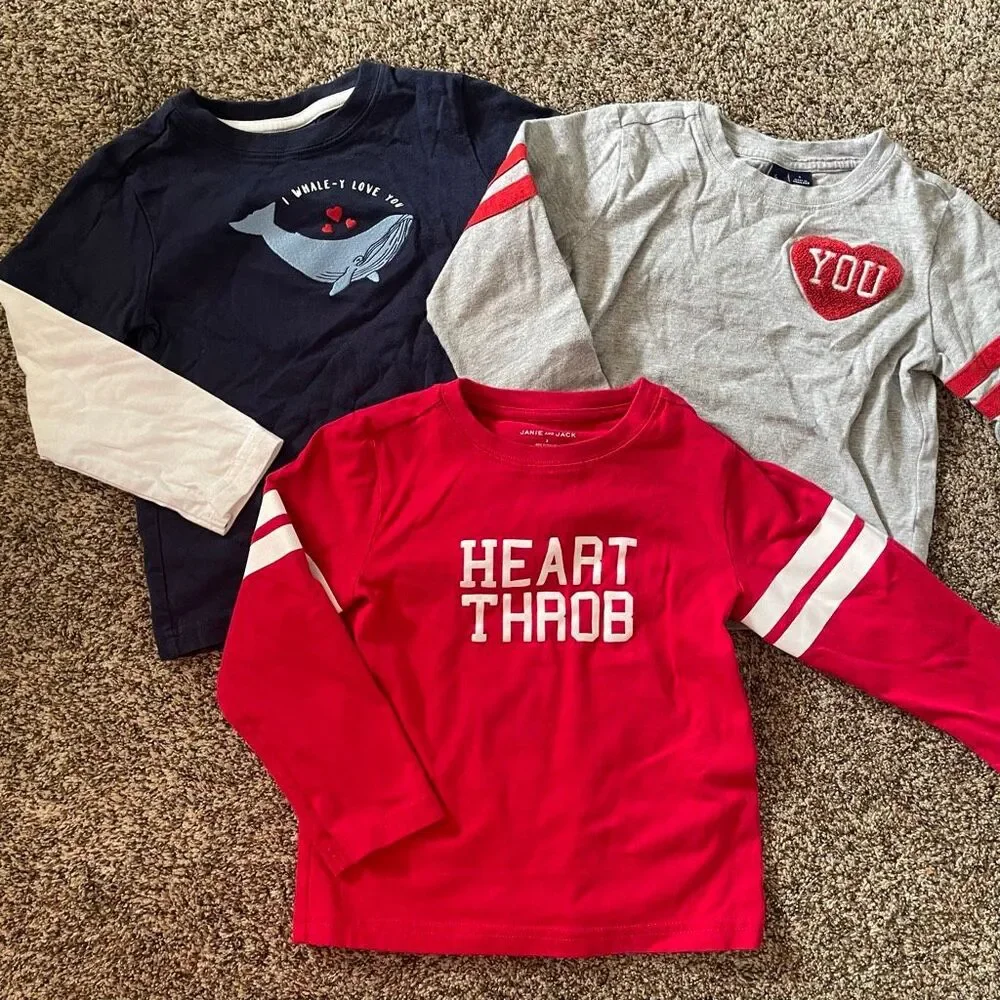 3T Janie and Jack boys seasonal holiday shirt bundle